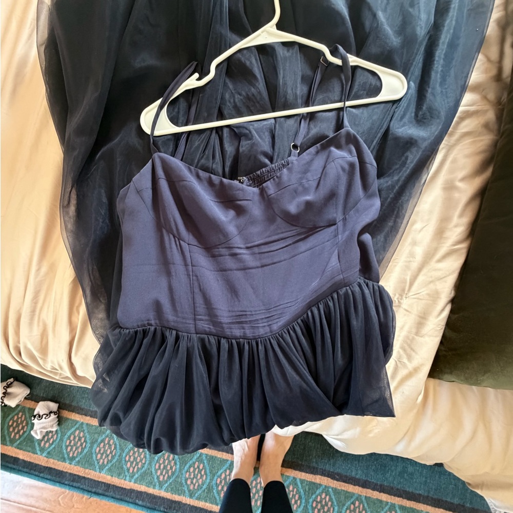 Reformation Navy Sweetheart Midi Tulle Dress - Picture 6 of 6